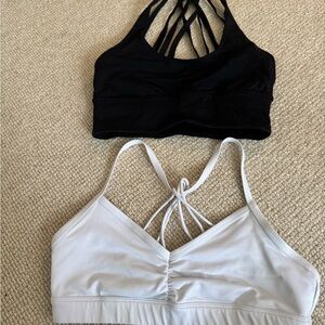Lululemon Athletica Black and Alo White Strappy Sports Bras